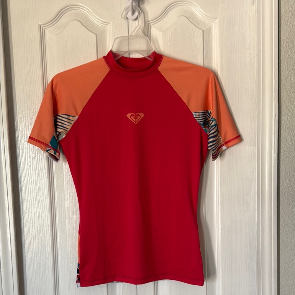 Roxy Tropical Red and Orange Rash Guard
